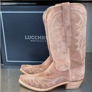 Lucchese Margot Blush Suede Boots Women Shoes